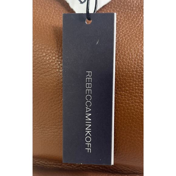 B4 REBECCA MINKOFF NWT Moto Tote Satchel Genuine Leather Almond - Picture 7 of 8